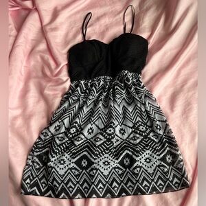 Black and White Patterned Dress